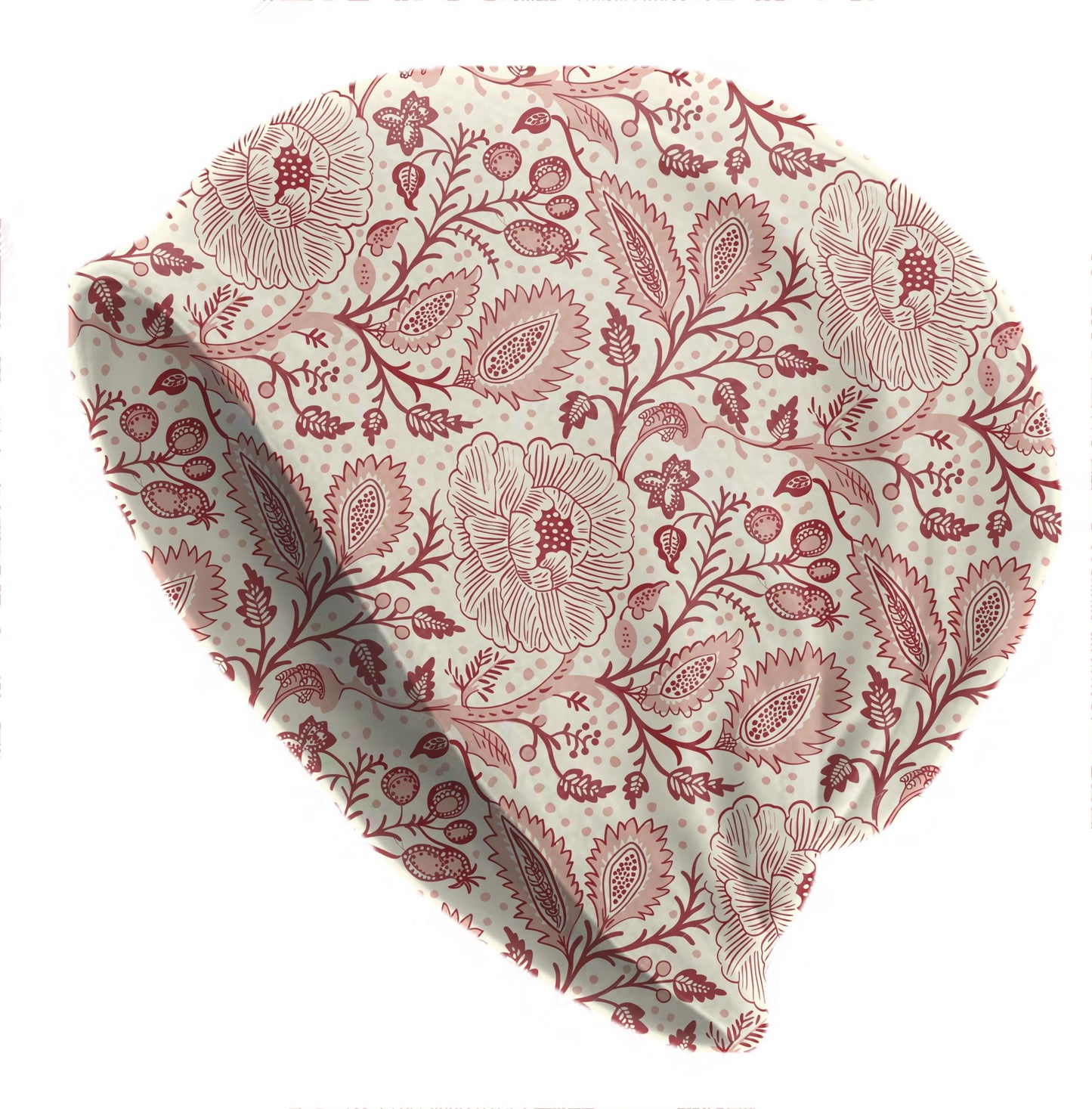 Heritage Floral Slouchy Beanie – Hand Block Printed Botanical Skull Cap, Boho Retro Beanie for Men & Women, Fall Skull Caps, Mens Beanies