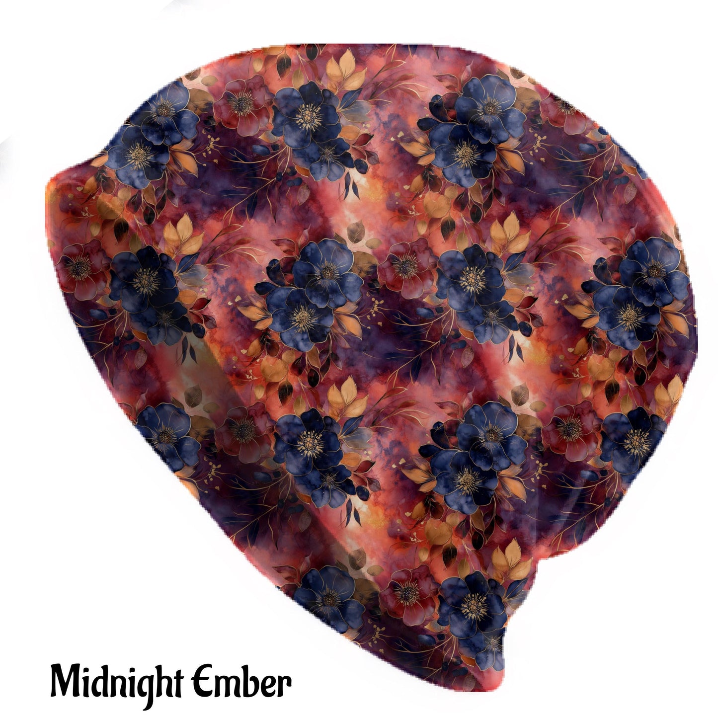 Floral Art Slouchy Beanie – Thin Stretchy Lightweight Skull Cap for Men and Women in Multiple Pattern Options