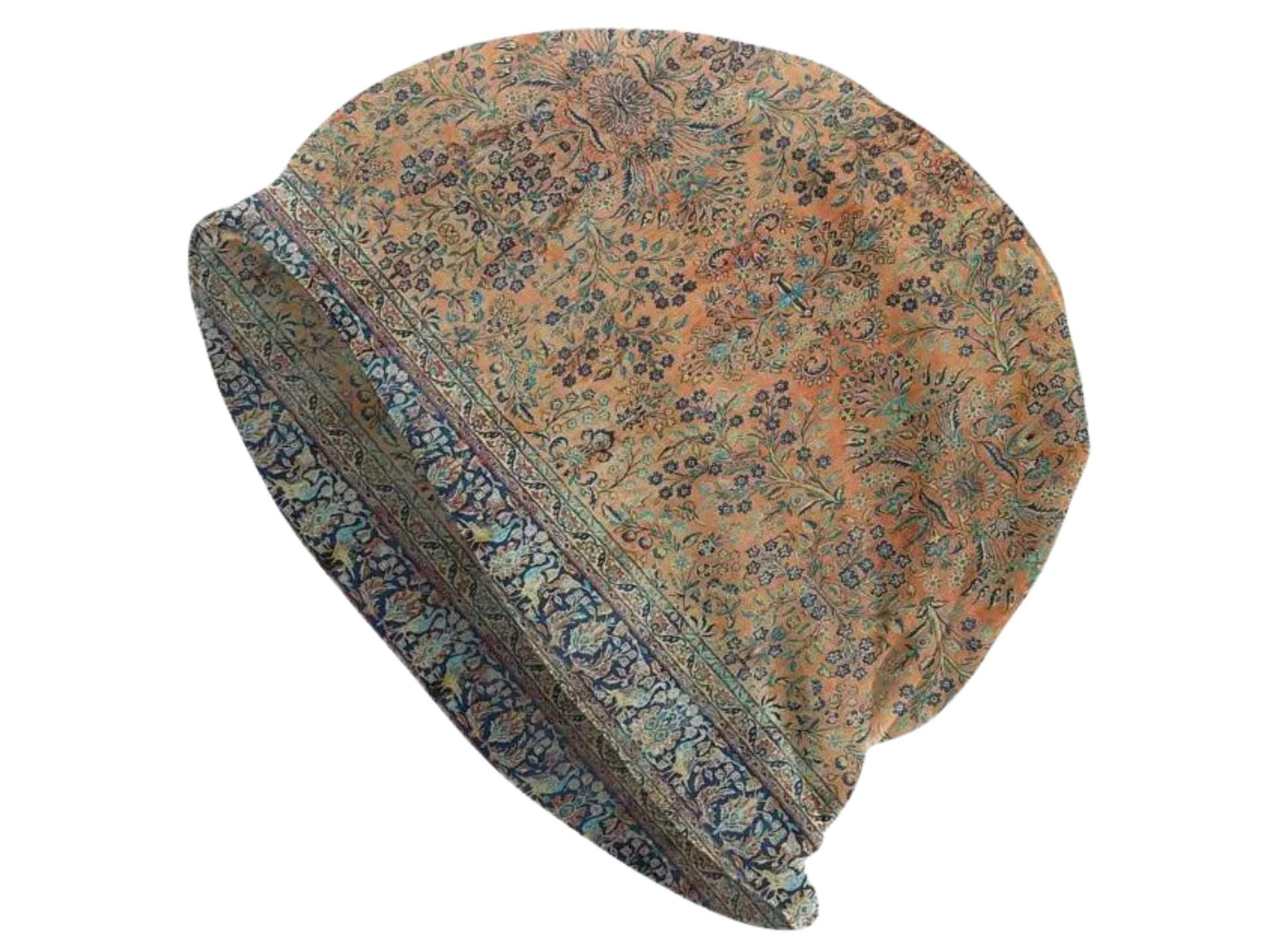 Mens Beanie Women Floral Pattern Summer Hat Beanie Headwear Lightweight Beanie Skull Cap Bonnet Vintage Style Skully Wildflowers Tan Brown