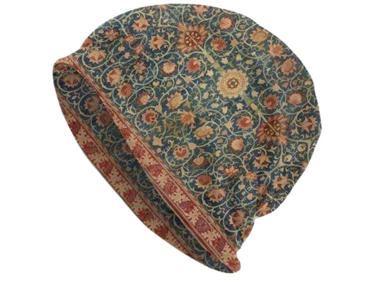 Mens Beanie Womens Floral Pattern Summer Hat Beanie Headwear Lightweight Beanie Skull Cap Bonnet Vintage Style Skully Wildflowers Red Green