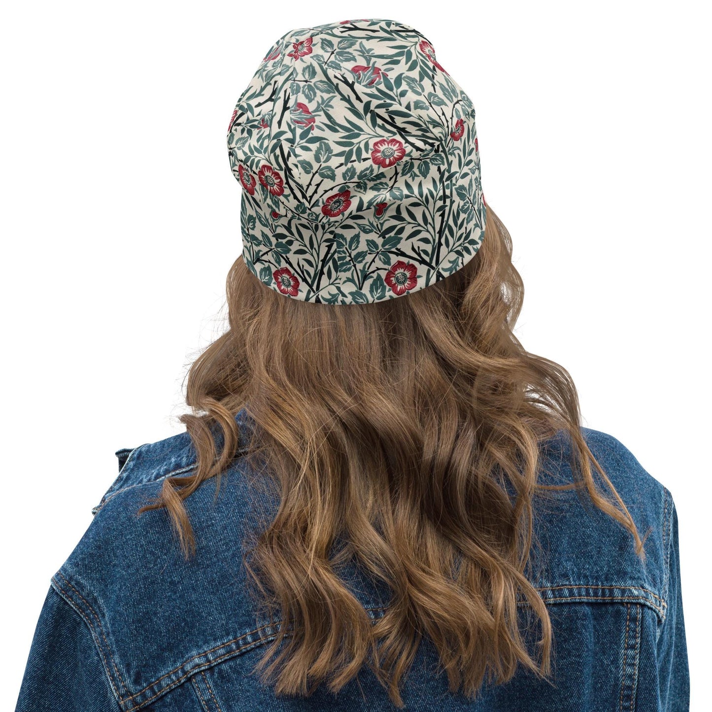 Sweet Briar William Morris Beanie – Vintage Floral Slouch Hat, Soft Botanical Print, Romantic Heritage Design, Women’s Hat & Men’s Beanie