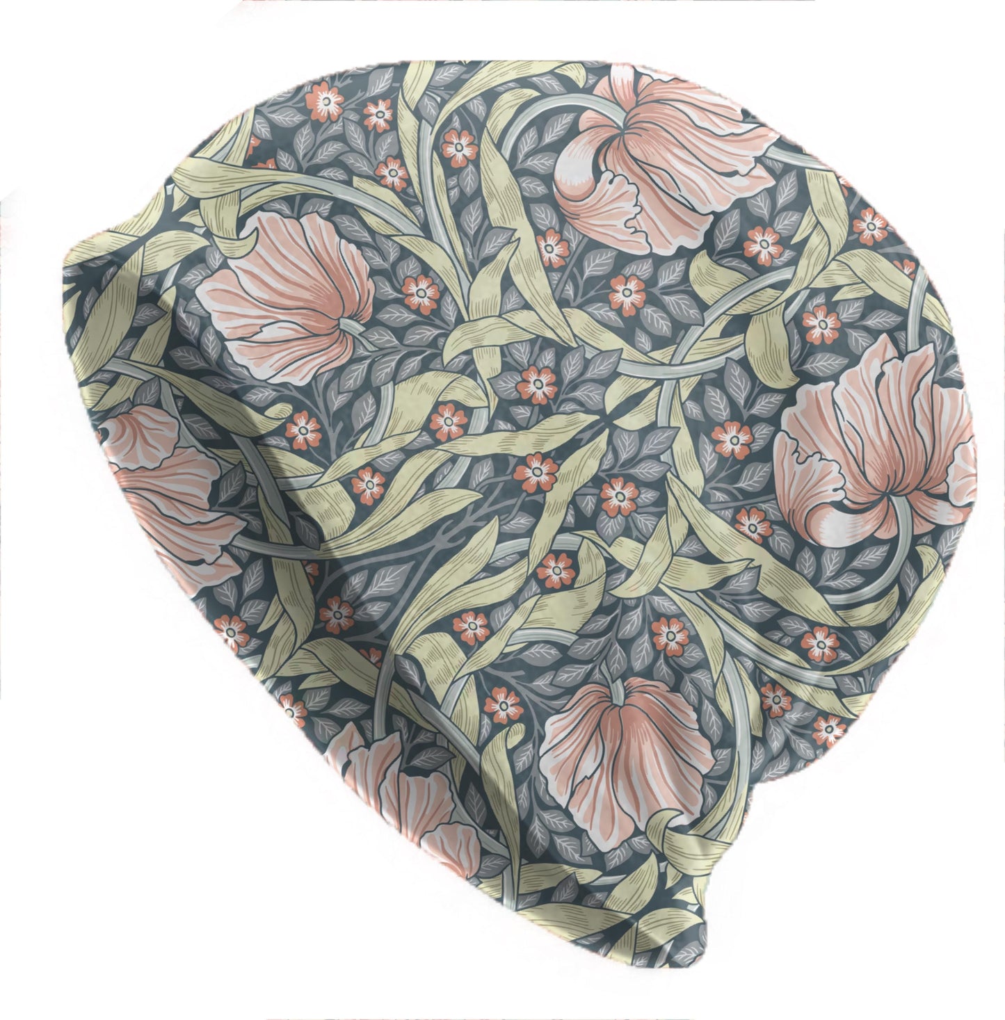 Slouchy Beanies Boho Beanie Skull Cap Thin Soft Caps Boho Hats Lightweight Bonnet Hat Hippie Stretchy Floral Beanie William Morris Iris