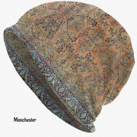 Thin Slouchy Beanies Boho Beanie Bohemian Caps Skull Cap Boho Hats Lightweight Bonnet Hippie Hat Flower Print Hats and Beanies Oversized