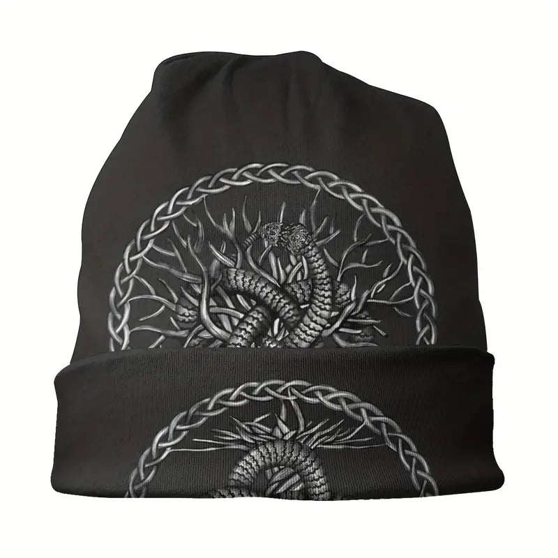 Stylish Viking Compass Beanie | Unisex Tree of Life Slouchy Bonnet Ski Cap | Soft, Thin, Warm, and Breathable Skullies & Beanies for Men and Women