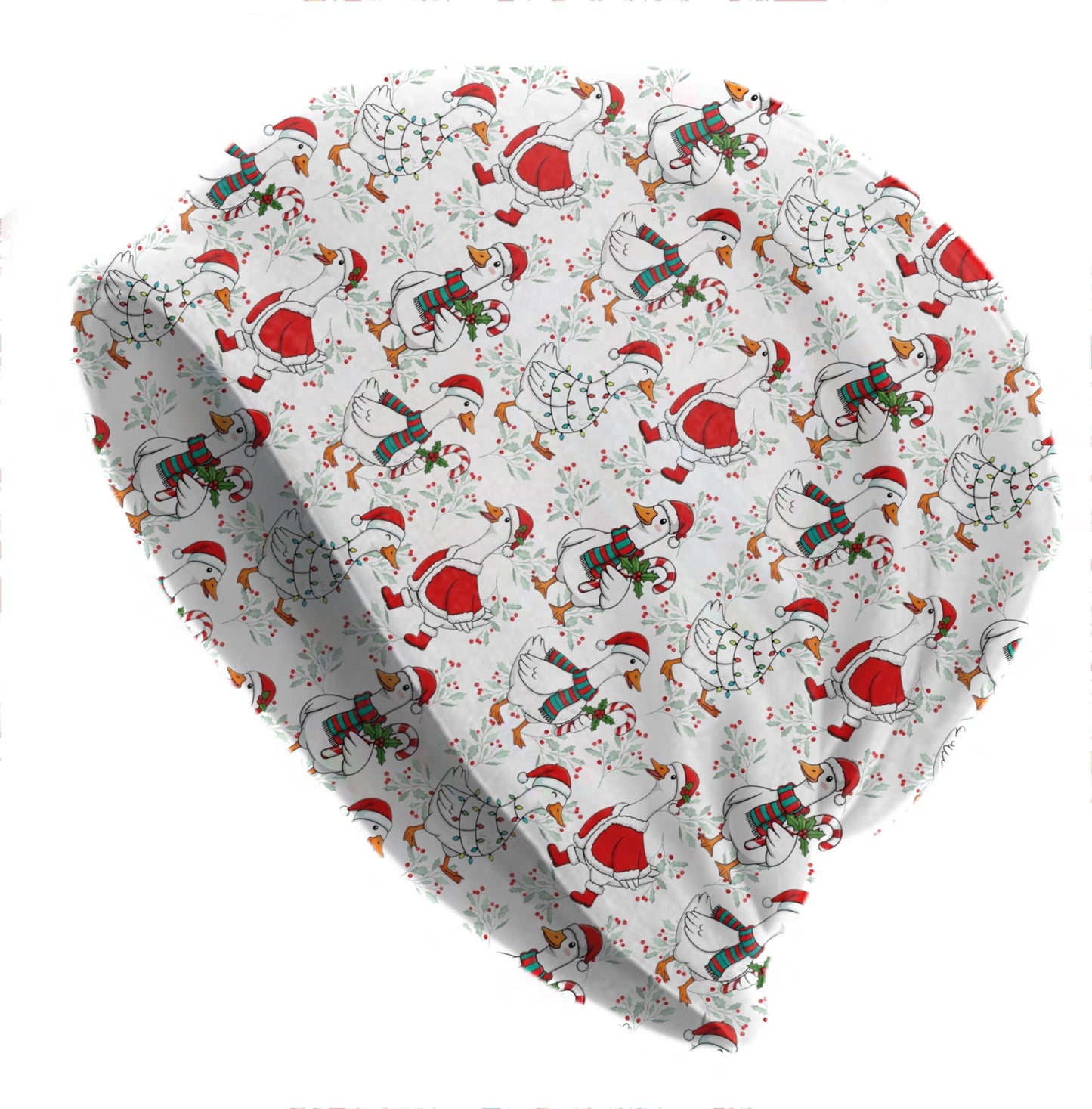 Christmas Goose Thin Slouchy Beanie Funny Holiday Hat for Men & Women, Cozy Winter Bonnet, Festive Farm Animal Print