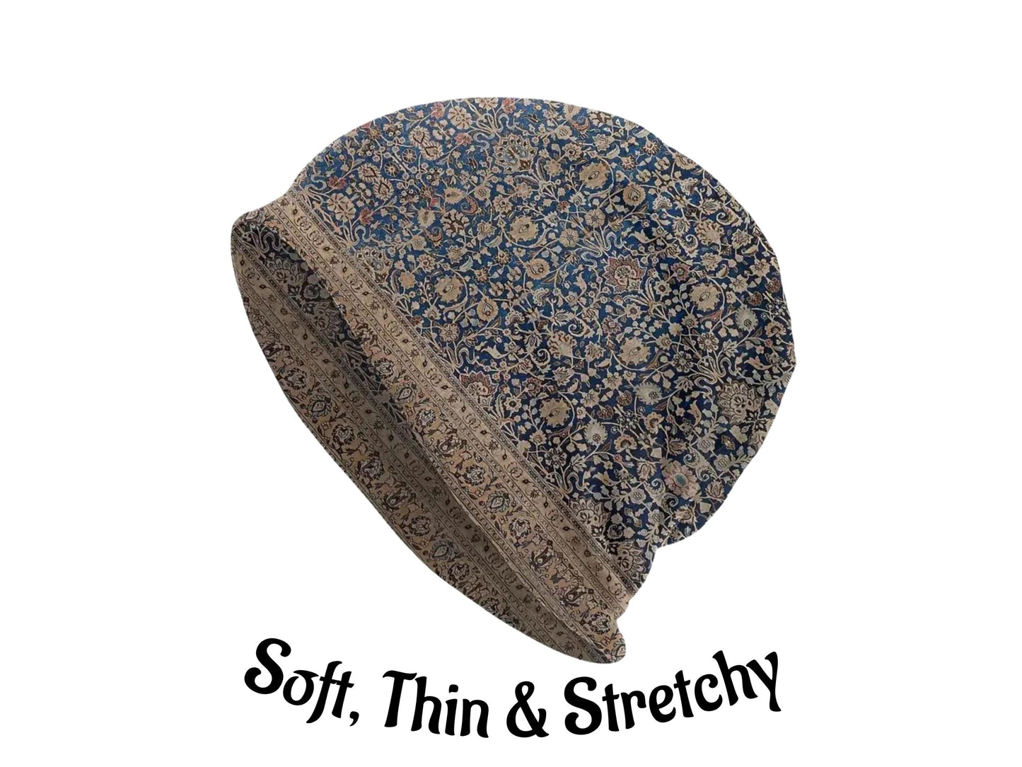 Men or Women Floral Pattern Headwear Slouch Beanie Headwear Lightweight Beanie Skull Cap Bonnet Vintage Style Skully Summer Hat Wildflowers