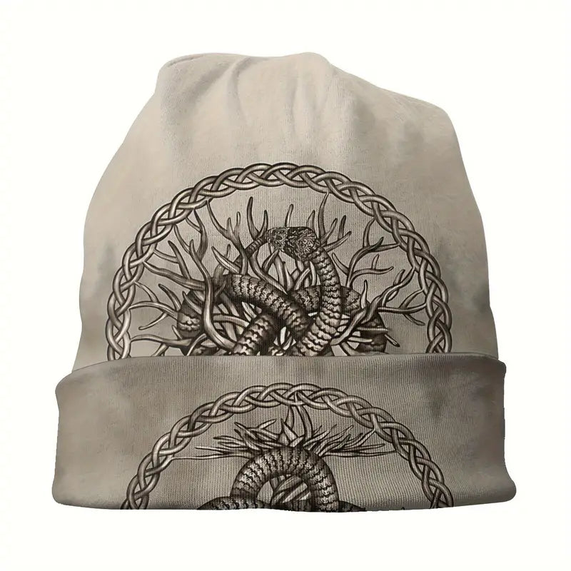 Stylish Viking Compass Beanie | Unisex Tree of Life Slouchy Bonnet Ski Cap | Soft, Thin, Warm, and Breathable Skullies & Beanies for Men and Women