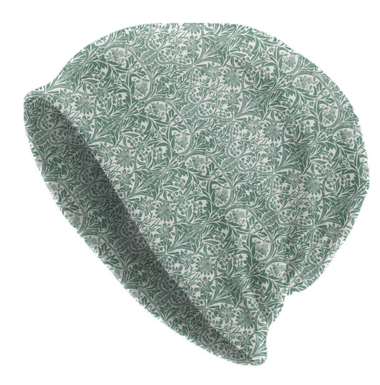William Morris Bluebell Beanie – Vintage Sage Botanical Floral Vine Slouchy Hat – Thin Soft Made to Order Women’s Hat & Men’s Beanie