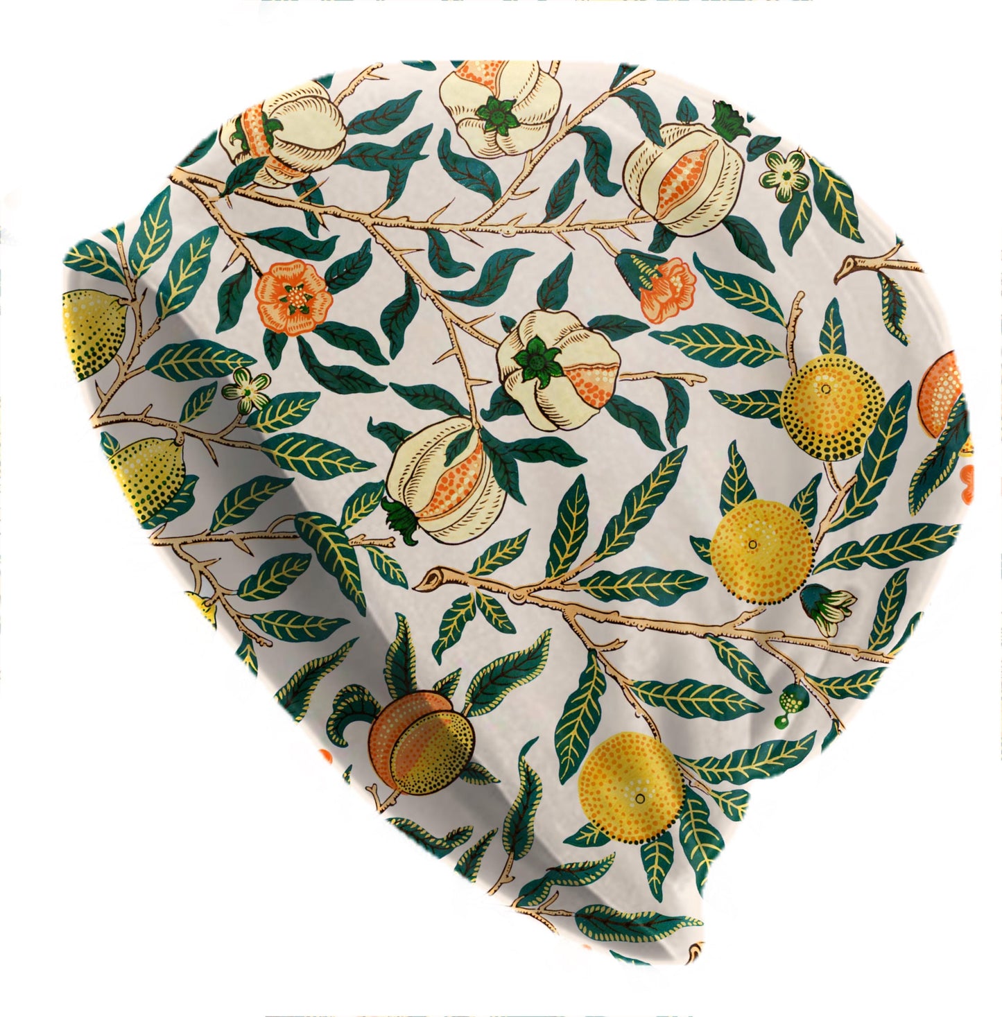 William Morris Lemon Tree Beanie – Vintage Botanical Fruit Slouchy Hat in Yellow & Green – Thin Soft Made to Order Women’s Hat, Men’s Beanie