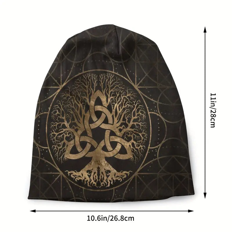 Tree of Life Symbol Beanie Cap | Fashion Skully Hat for Men and Women