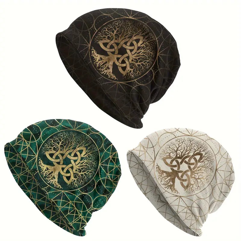 Tree of Life Symbol Beanie Cap | Fashion Skully Hat for Men and Women